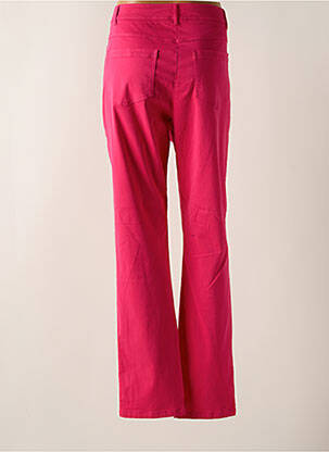 Pantalon droit stretch taille haute rose fonce PAUSE CAFE femme