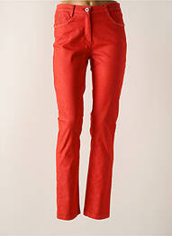 Pantalon droit stretch taille normale rouge CHRISTINE LAURE femme