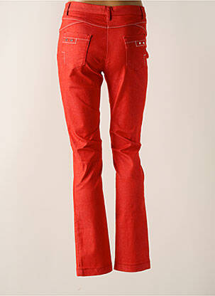 Pantalon droit stretch taille normale rouge CHRISTINE LAURE femme
