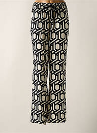 Pantalon large tissage popeline taille haute noir STARK femme