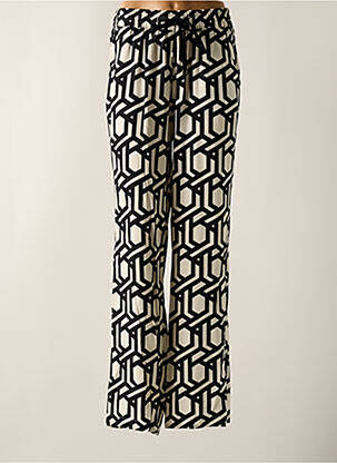 Pantalon large tissage popeline taille haute noir STARK femme