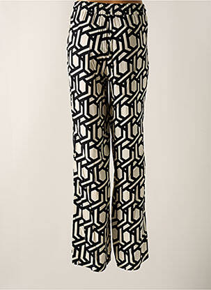 Pantalon large tissage popeline taille haute noir STARK femme