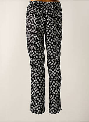 Pantalon droit tissage popeline taille haute noir STARK femme