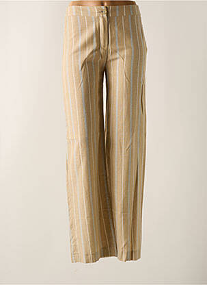 Pantalon large coupe fluide taille normale beige SIGNE NATURE femme