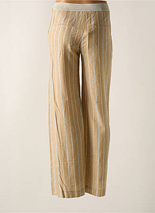 Pantalon large coupe fluide taille normale beige SIGNE NATURE femme