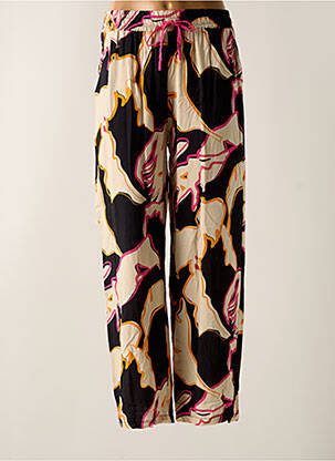 Pantalon droit tissage popeline taille haute noir SCORZZO femme