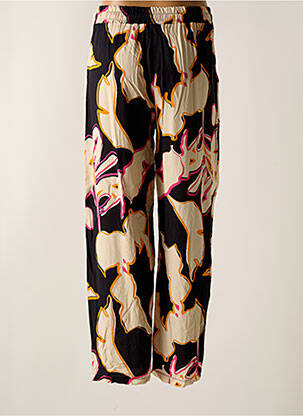 Pantalon droit tissage popeline taille haute noir SCORZZO femme