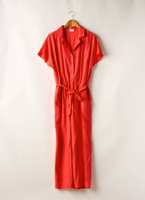 Combi-pantalon tissage crêpe manches courtes rouge C'EST BEAU LA VIE femme