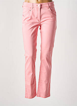 Pantalon slim tissage popeline taille normale rose ZERRES femme