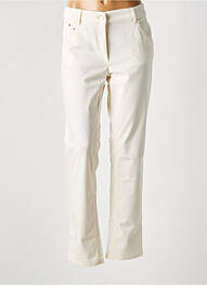 Pantalon slim tissage popeline taille normale beige ZERRES femme