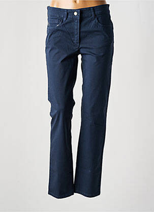 Pantalon slim tissage popeline taille normale bleu ZERRES femme