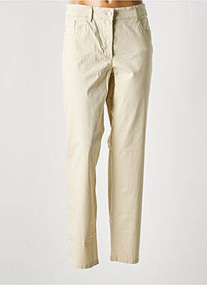 Pantalon slim tissage popeline taille normale beige ZERRES femme