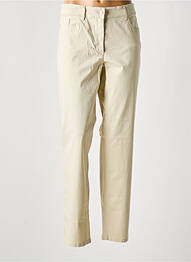 Pantalon slim tissage popeline taille normale beige ZERRES femme