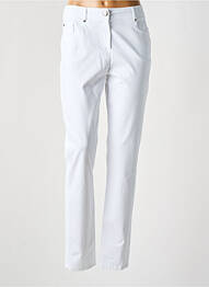 Pantalon slim tissage popeline taille normale blanc PAUSE CAFE femme
