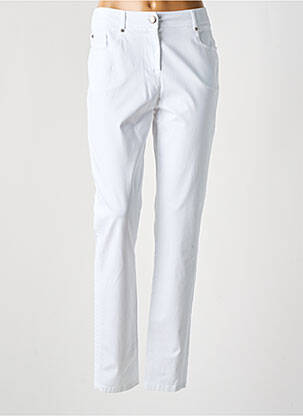 Pantalon slim tissage popeline taille normale blanc PAUSE CAFE femme