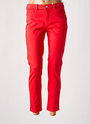Pantalon 7/8 stretch taille basse rouge C'EST BEAU LA VIE femme