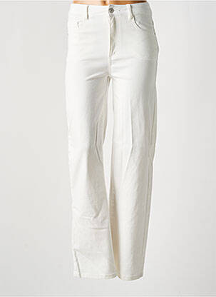 Jeans coupe large stretch taille haute beige C'EST BEAU LA VIE femme