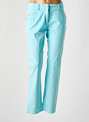 Pantalon droit stretch taille normale bleu ZERRES femme