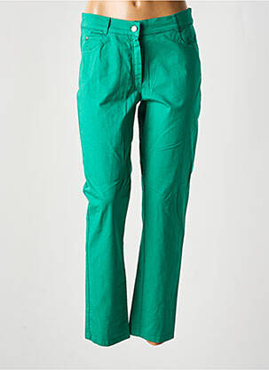 Pantalon slim tissage popeline taille normale vert FRANCE RIVOIRE femme