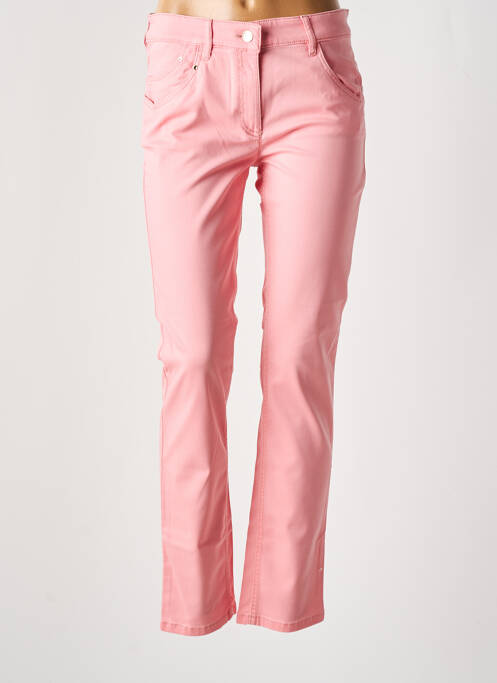 Pantalon slim tissage popeline taille normale rose ZERRES femme