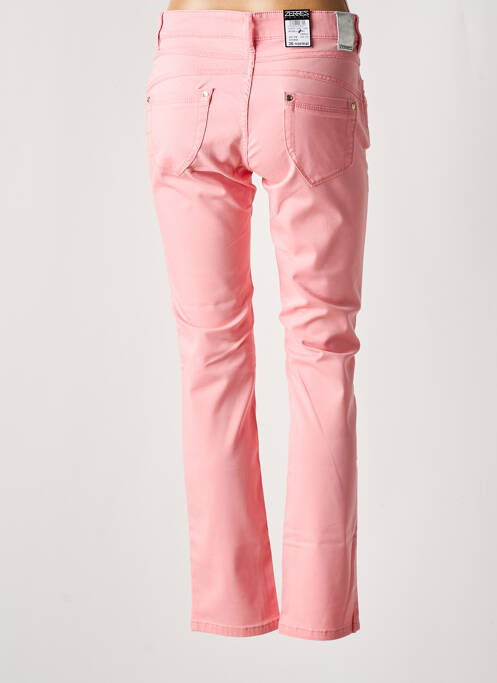 Pantalon slim tissage popeline taille normale rose ZERRES femme