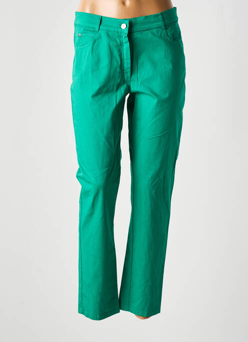 Pantalon slim tissage popeline taille normale vert FRANCE RIVOIRE femme