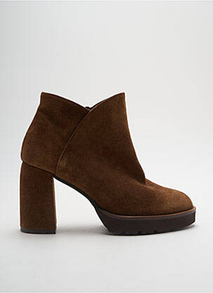Bottines/boots nubuck talon de 7 à 9cm marron GADEA femme
