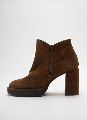 Bottines/boots nubuck talon de 7 à 9cm marron GADEA femme
