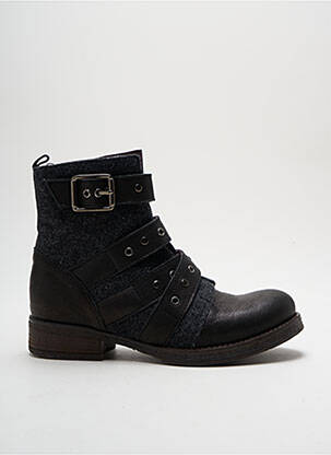 Bottines/boots tissage satiné talon plat jusqu'à 3cm noir BRAKO femme