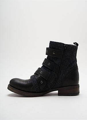 Bottines/boots tissage satiné talon plat jusqu'à 3cm noir BRAKO femme