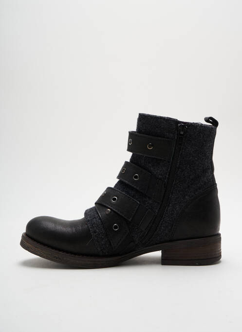 Bottines/boots tissage satiné talon plat jusqu'à 3cm noir BRAKO femme