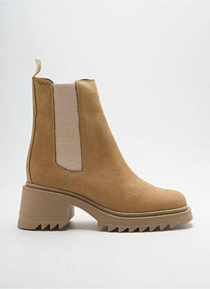 Bottines/boots nubuck talon de 4 à 6cm beige COCO ET ABRICOT femme