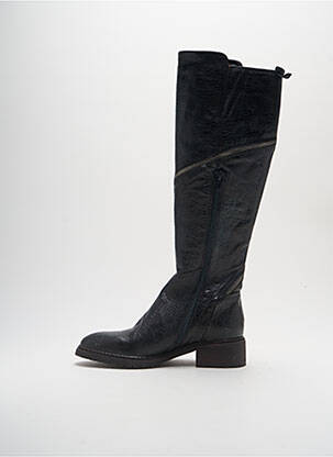 Bottes tissage satiné talon de 4 à 6cm noir REGARD femme