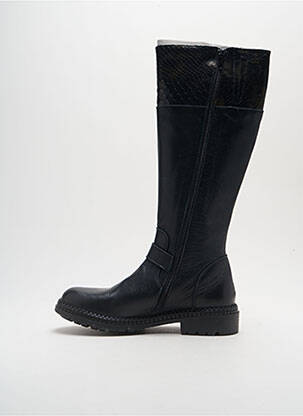Bottes tissage satiné talon plat jusqu'à 3cm noir REGARD femme