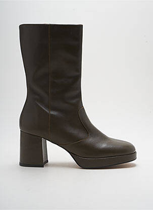 Bottines/boots matière lisse talon de 4 à 6cm vert ANGEL ALARCON femme