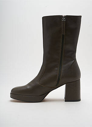 Bottines/boots matière lisse talon de 4 à 6cm vert ANGEL ALARCON femme