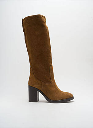 Bottes nubuck talon de 4 à 6cm marron PROGETTO femme
