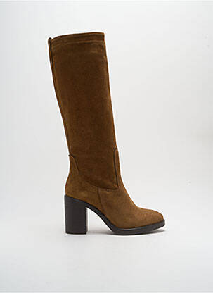 Bottes nubuck talon de 4 à 6cm marron PROGETTO femme