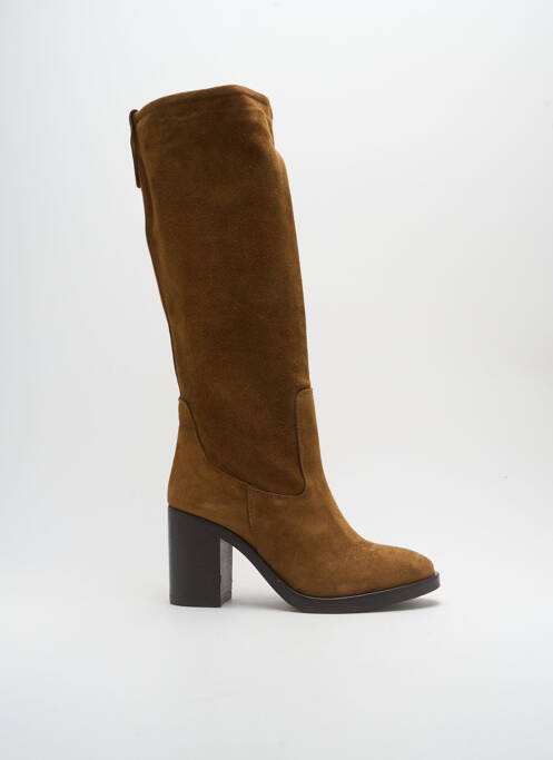 Bottes nubuck talon de 4 à 6cm marron PROGETTO femme