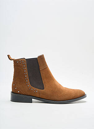 Bottines/boots nubuck talon plat jusqu'à 3cm marron ADIGE femme