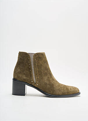Bottines/boots bout rond talon de 4 à 6cm vert ADIGE femme