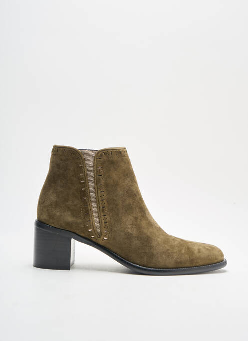 Bottines/boots bout rond talon de 4 à 6cm vert ADIGE femme