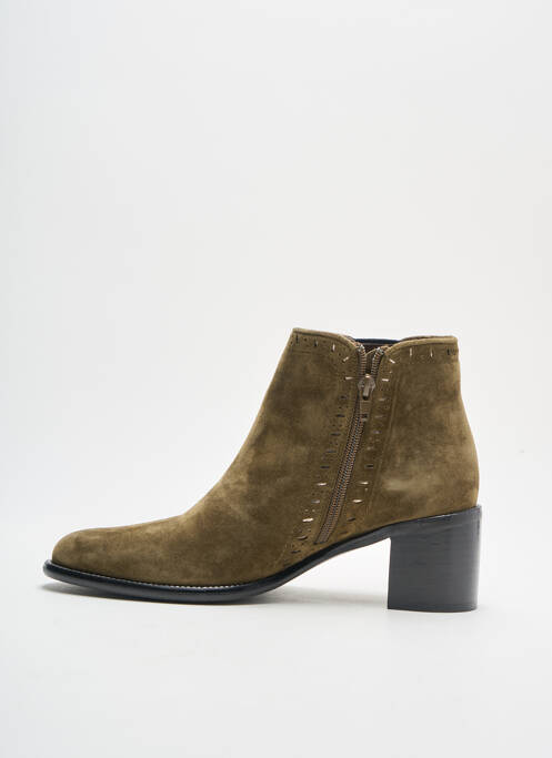 Bottines/boots bout rond talon de 4 à 6cm vert ADIGE femme