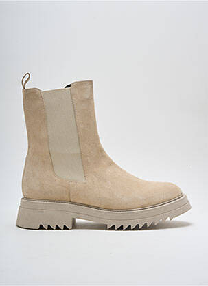 Bottines/boots nubuck talon de 4 à 6cm beige REGARD femme