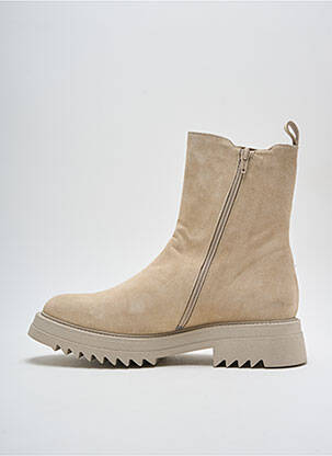 Bottines/boots nubuck talon de 4 à 6cm beige REGARD femme