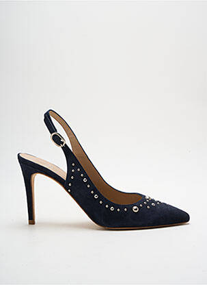 Escarpins nubuck talon de 7 à 9cm bleu ANAKI femme