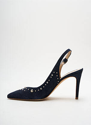 Escarpins nubuck talon de 7 à 9cm bleu ANAKI femme