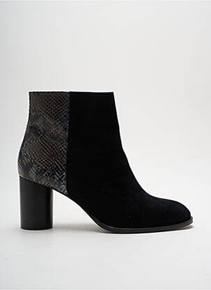 Bottines/boots tissage satiné talon de 4 à 6cm noir ANAKI femme