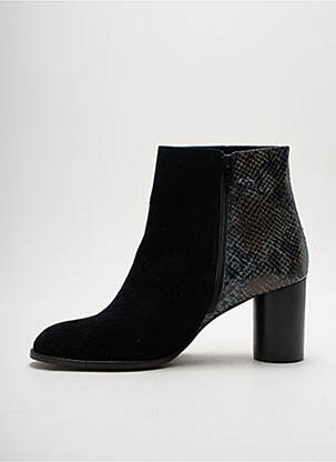 Bottines/boots tissage satiné talon de 4 à 6cm noir ANAKI femme