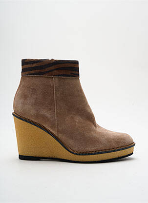 Bottines/boots fermeture zippée talon de 7 à 9cm marron GADEA femme